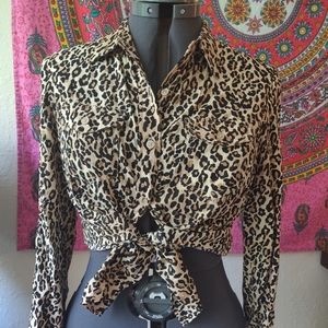 Leopard Print Button Up